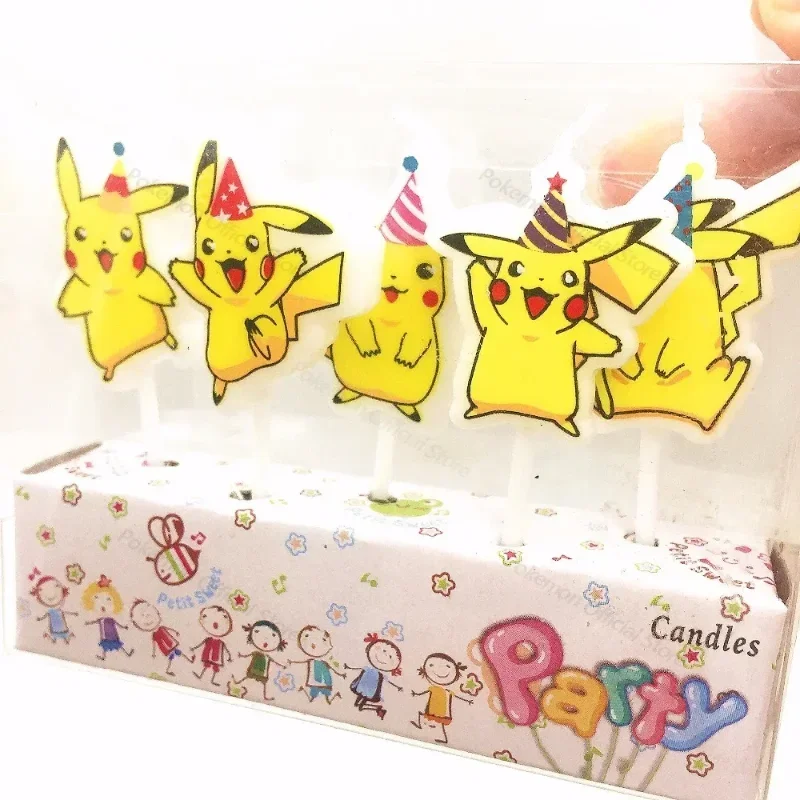 5PCS Pokemon Candle Pikachu Kids Birthday Cake Decoration Cartoon Anime Figure Supplies Party Accessories Christmars Gifts