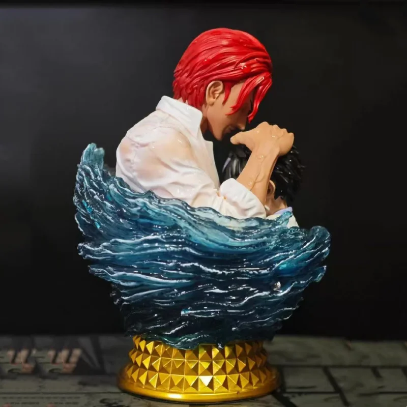 13 سنتيمتر قطعة واحدة شانكس وضع قبعة القش على لوفي رئيس أنيمي التمثال نموذج لجسم تمثال جمع سطح المكتب زينة زخرفية لعبة هدية