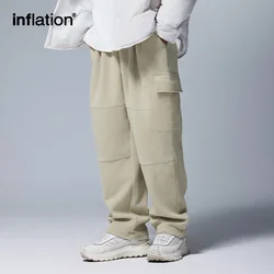 INFLATION Unisex 325G Fleece Sweatpants American Casual Cargo Temperature-Regulating Straight-Leg Pants for Men