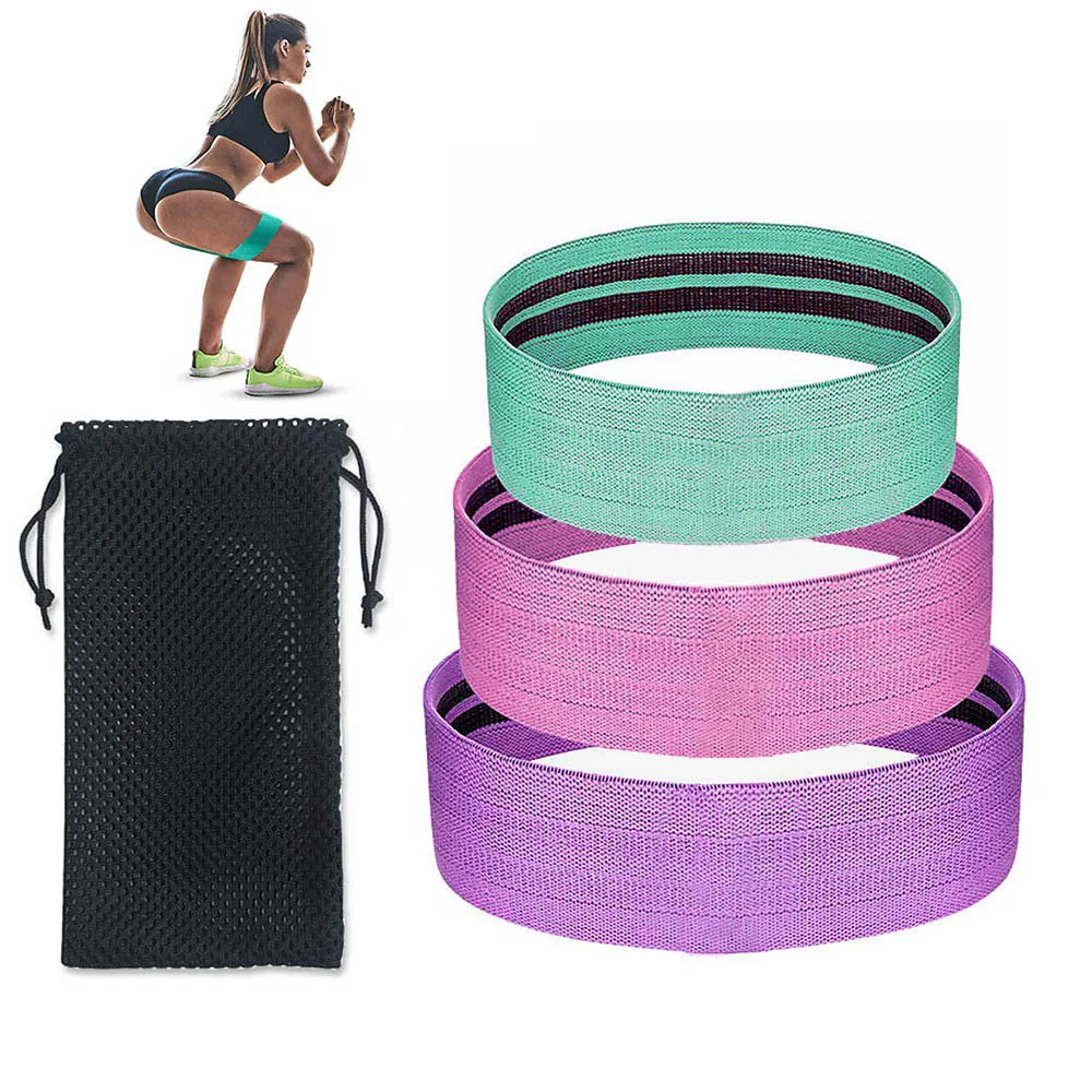 3pcs Sport Resistance Bands Set for Home Fitness Yoga Pilates CrossFit Resistance Level Workout Booty Bands for Women and Men