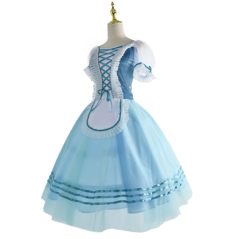 Blaues romantisches Tutu Schwanentanz Performance Kostüme Kinder Giselle Ballerina Kleid für Frau