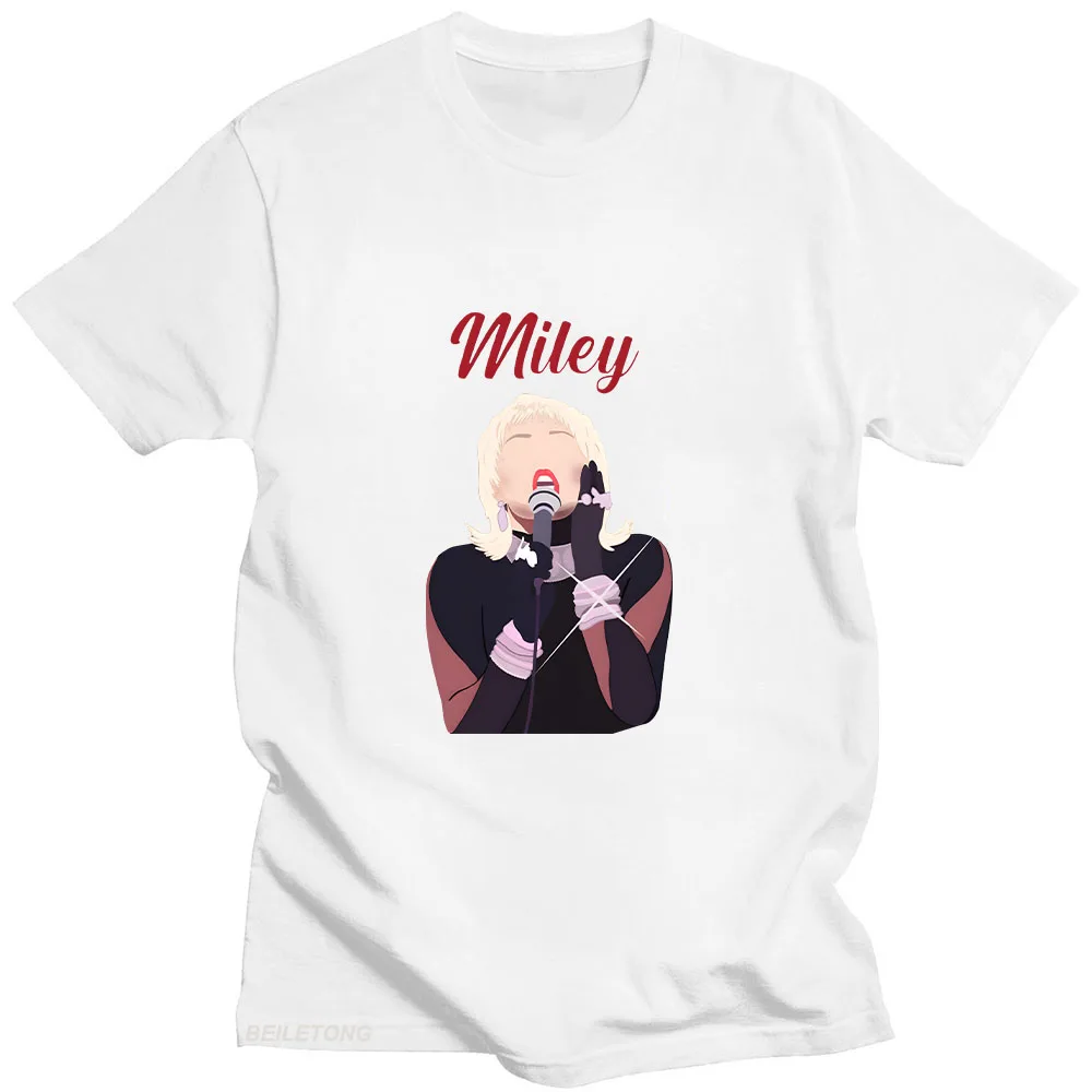 Miley Cyrus T-shirt Funko Pop Fashion Comic Tee-shirt for Summer High Quality 100%Cotton Tshirt Ropa De Mujer Casual Tees Top