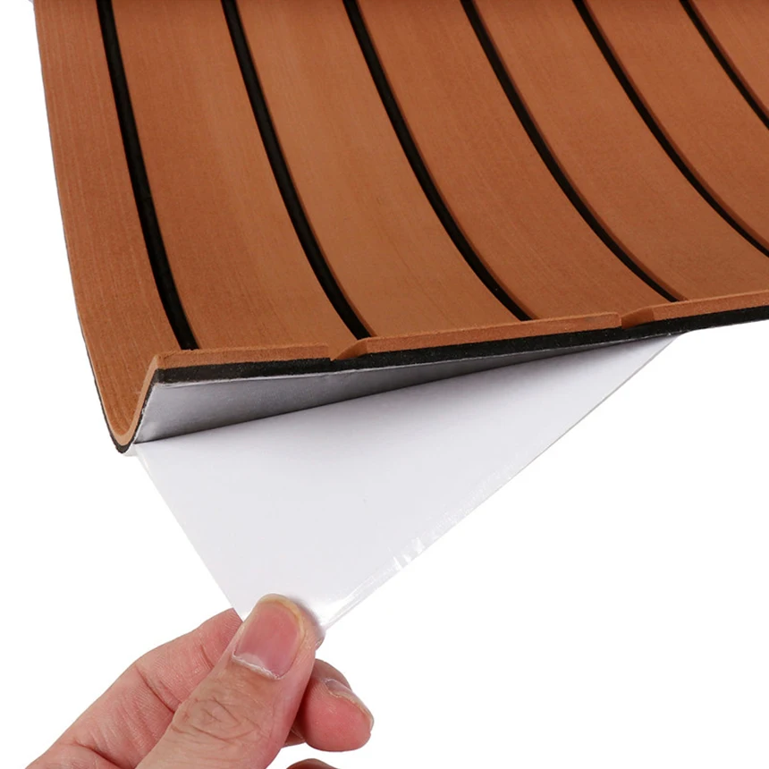 2400x900x5mm Kunstteak-Bootsdeckbelag Schaumstoff-Bodenmatte Selbstklebender EVA-Yacht-Marinebodenbelag – Detail 7