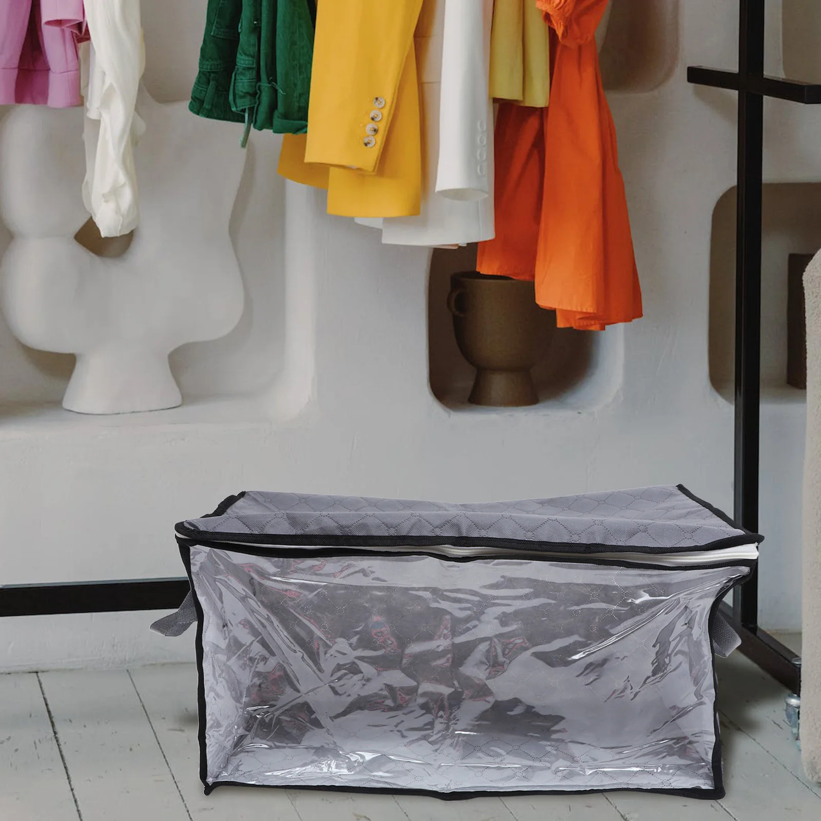 

Foldable Quilt Clothes Storage Bag Soft Reusable Foldable Sturdy Handle Travel Camping Holiday Decorations Organizer