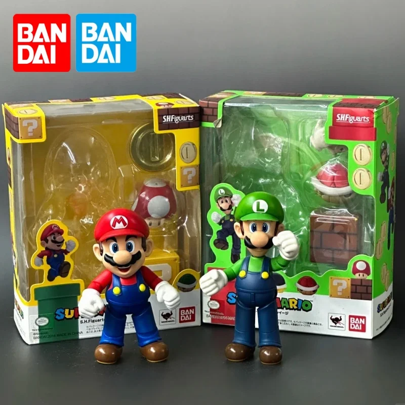 

Оригинальные фигурки Bandai S.H.Figuarts из серии Super Mario: Луиджи, Йоши, Боузер, коллекционные игрушки для мальчиков и девочек, подарки, украшения