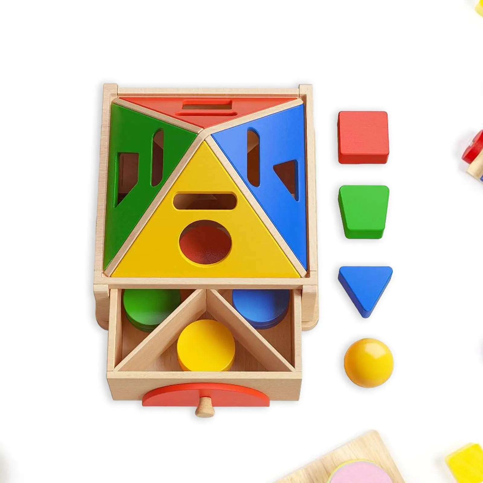 Color Shape Sorter Toy Montessori Toys Class Activity,Wooden,Colorful,Sorting Matching Toys Color Shape Sorting Box for Gifts