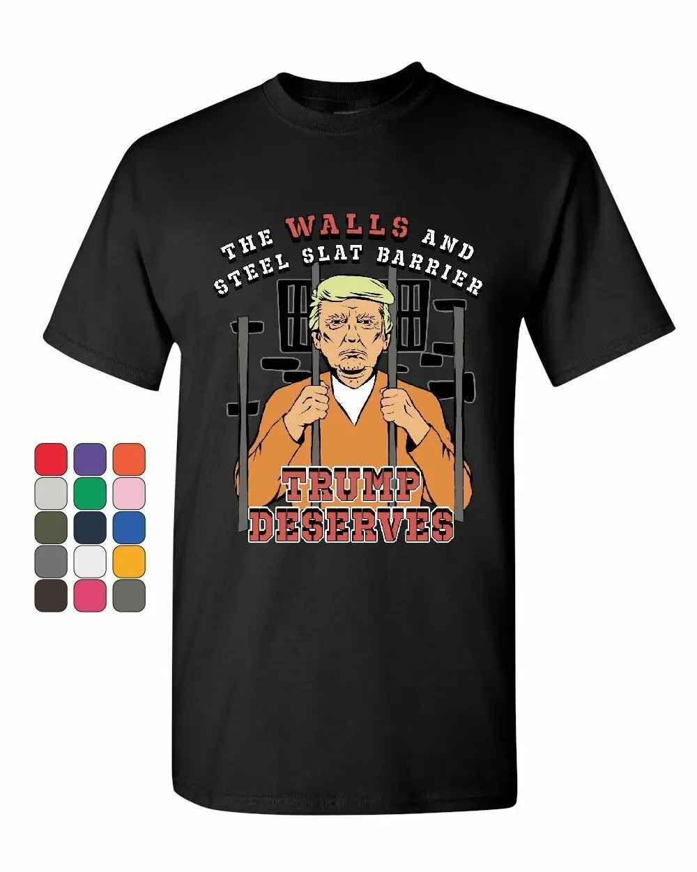 Trump for Prison T Shirt Lock him Up Jail Jumpsuit Sucks Mens