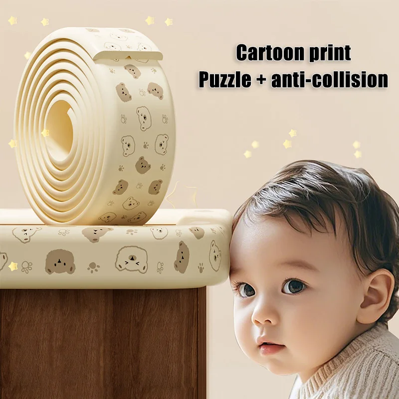 

Детские полоски для предотвращения столкновений, самоклеящаяся защитная полоса для мебели с мультяшным номером и медведем для детей, предметы безопасности 8*200 см