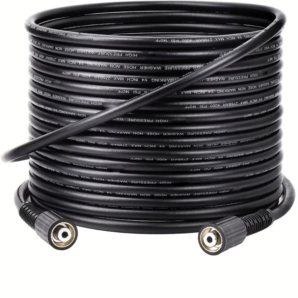 

1pc Pressure Washer Hose - 4000 PSI X 1/4 Inch, Kink-Resistant, M22-14mm Brass Thread, Durable Replacement for Power Washers