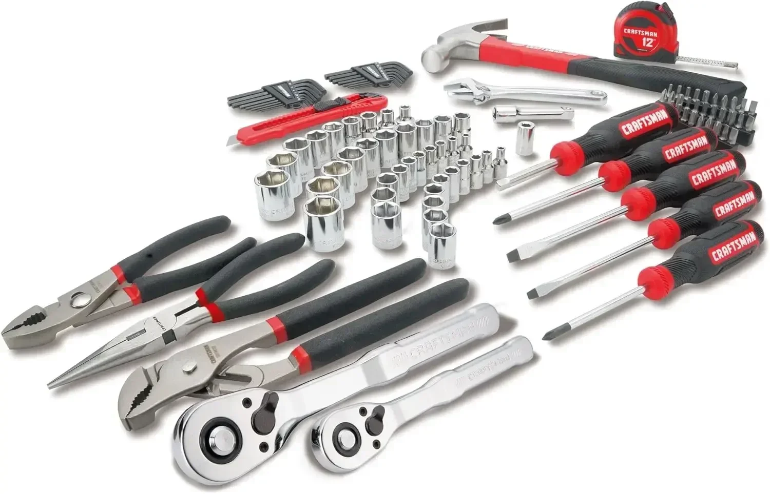 Mechanics Tool Set, 102 Piece Hand Tool and Socket Set SAE/Metric (CMMT99449)