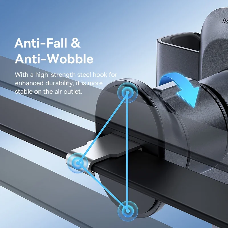 

Metal Car Phone Holder, Gravity Phone Stand, Air Vent Mount for iPhone, Xiaomi, Samsung, Huawei, Realme Car mount Ring phone