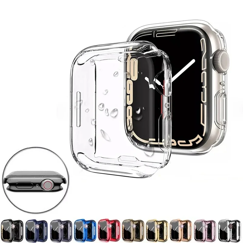 

Cover For Apple Watch 49mm 45mm 41mm 44mm 40mm 42mm 38mm TPU Protector Case iWatch Series 9 8 7 6 Ultra 3 2 1 Bumper Accessories