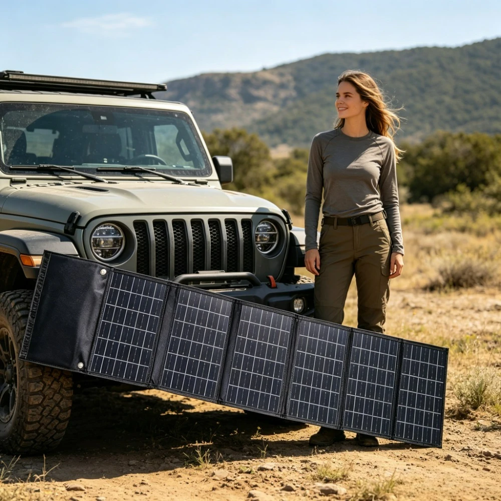 All Weather Waterproof 90W 50W Foldable Solar Panel Charger Portable Dual USB DC Output ETFE Solar Plate For Camping Hiking