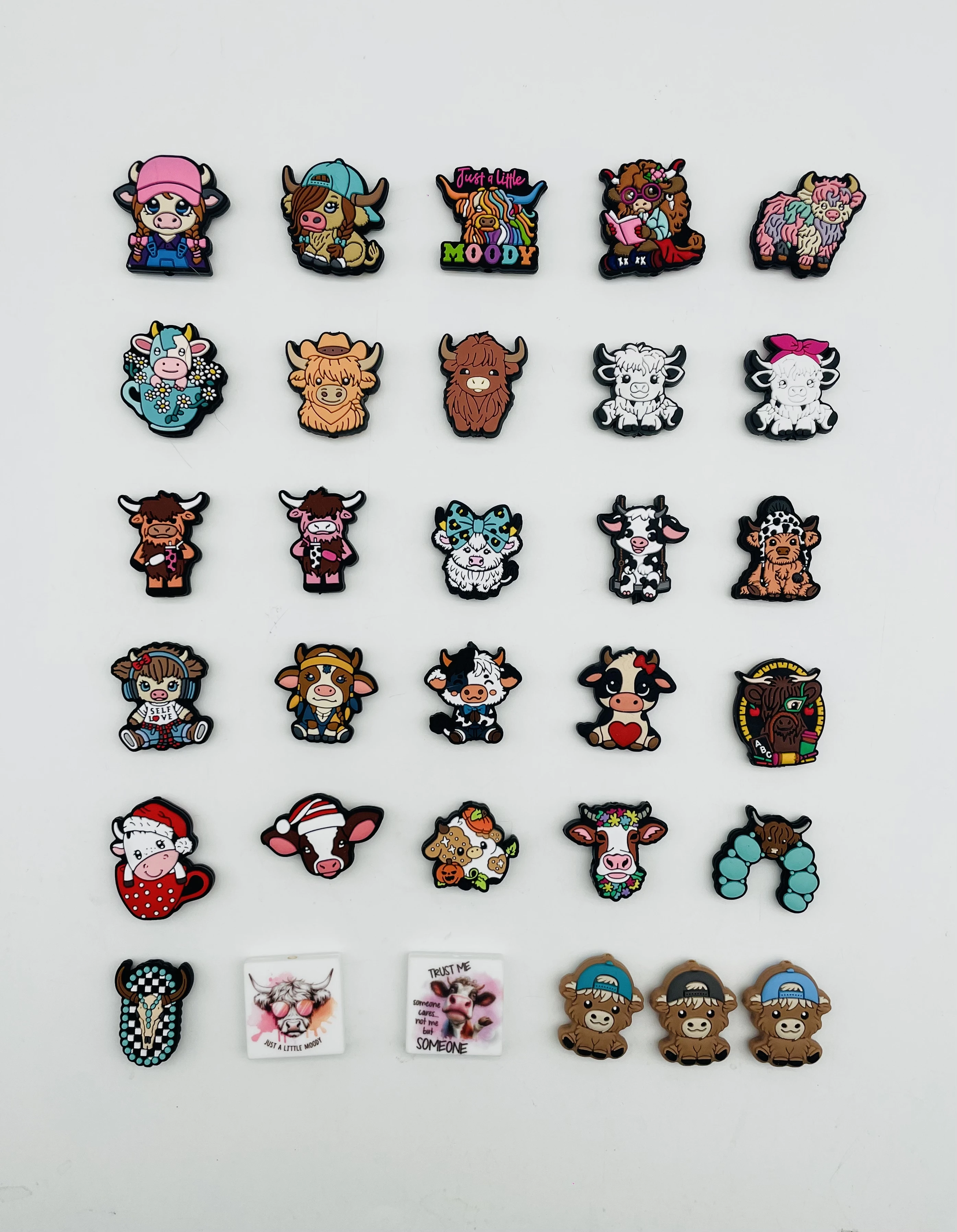 Cow Silicone Focal Beads Silicone Baby DIY Pacifier Chain Clips Beads pen Toy Jewelry Accessories