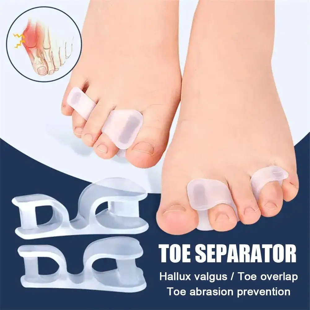 Alisador de Gel de silicona, separador de dedos de dos agujeros, Protector de dedos, juanete, ajustador de Hallux ﻿ Care, I9K7 Valgus, 1 par