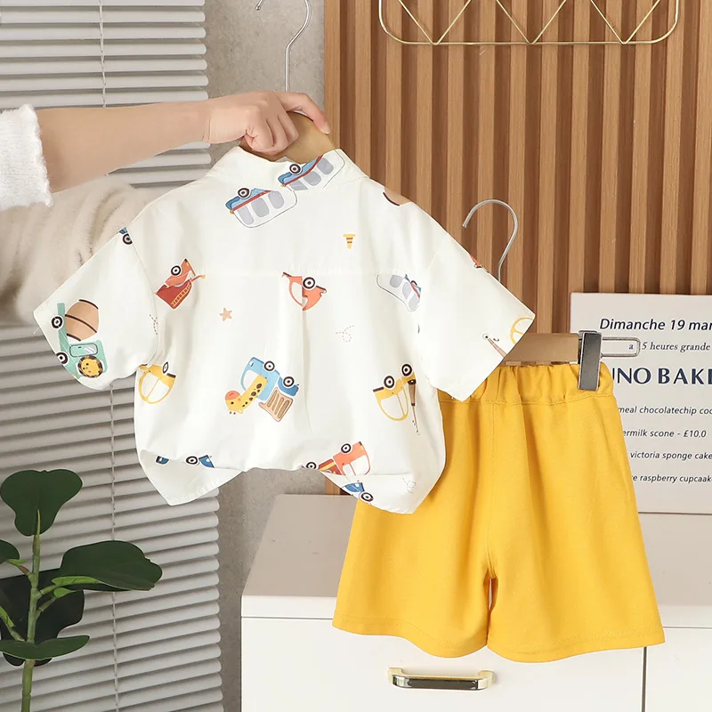 جديد الصيف ملابس الطفل دعوى الأطفال قصيرة الأكمام قميص السراويل 2 قطعة/مجموعة الرضع الفتيان ملابس طفل زي الاطفال رياضية #5