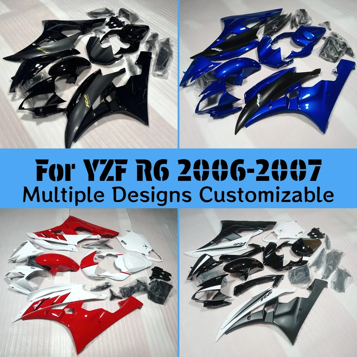 Fairings for YAMAHA YZFR6 2006 2007 Customized Motorcycle Modification Accessories Injection Fairing Cover Parts Kit YZF R6