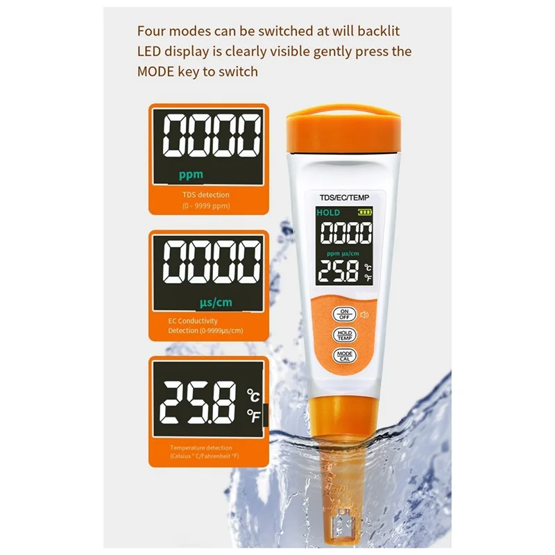 ABGH-Новый TDS-A6V Высокоточный прибор для анализа качества водопроводной воды EC-проводность Ручка для тестирования воды Tds Тест качества воды