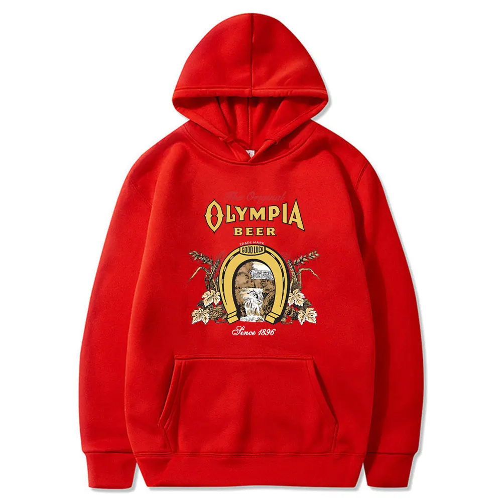 Olympia Beer Pump Cover Funny Meme Graphic Hoodie Men Women Fashion Sweatshirt Fitness Gym Pullover Unisex Oversized Hoodies