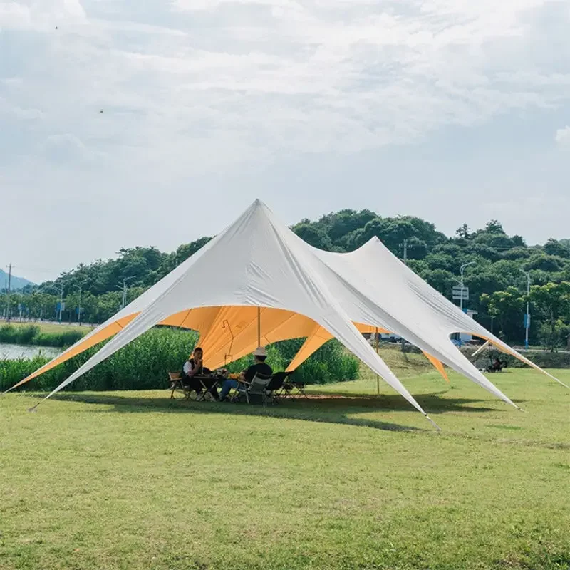 Thickened Ripstop Large Double-Peak Stretch , Water-Resistant Canopy, Heavy Duty Sun Shelter For Big Commercial Events