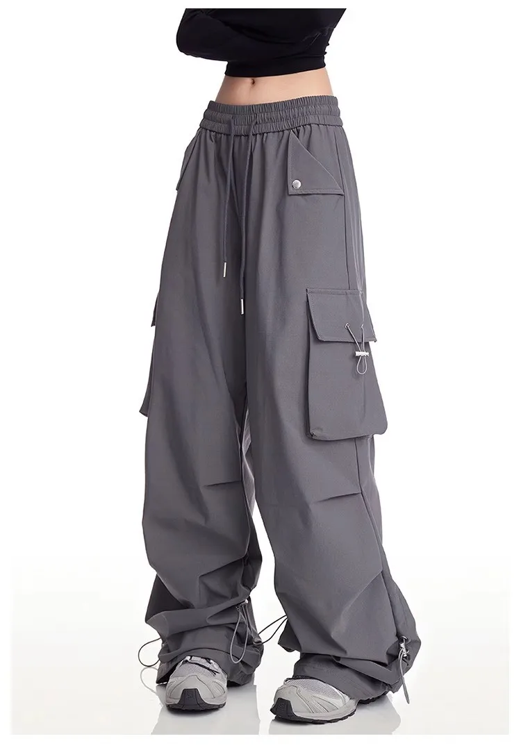 Hip hop brand work pants for women, autumn new style, American hip-hop jazz dance casual sports wide leg pants