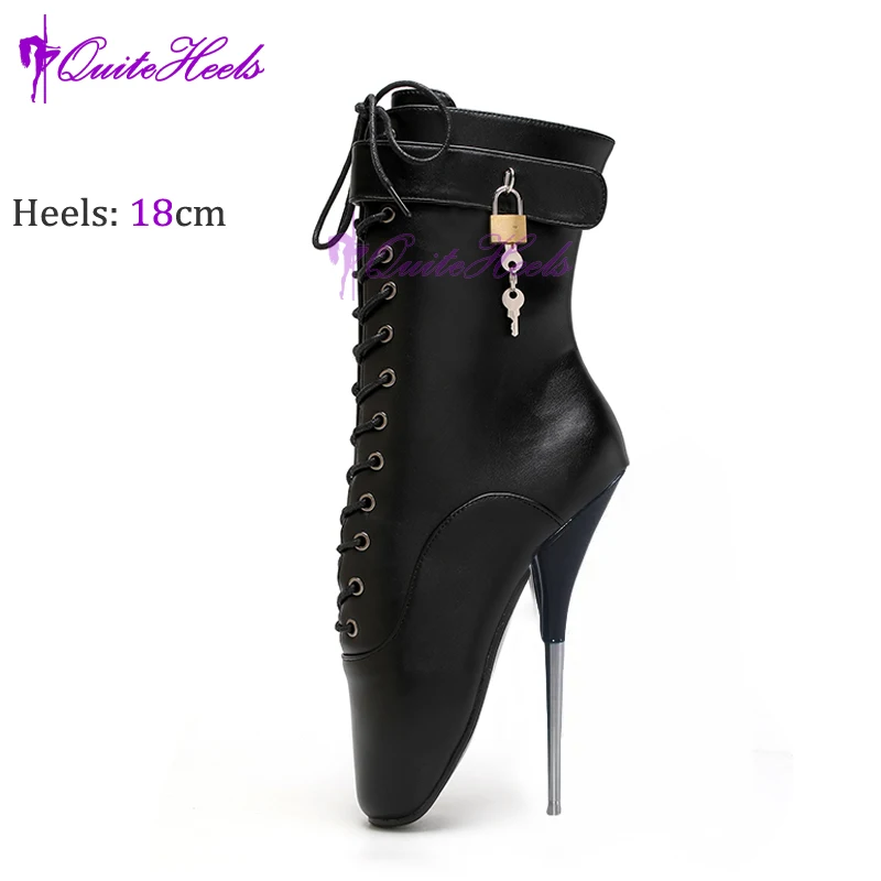 Metal Heels Ballet Ankle Boots 18cm 7