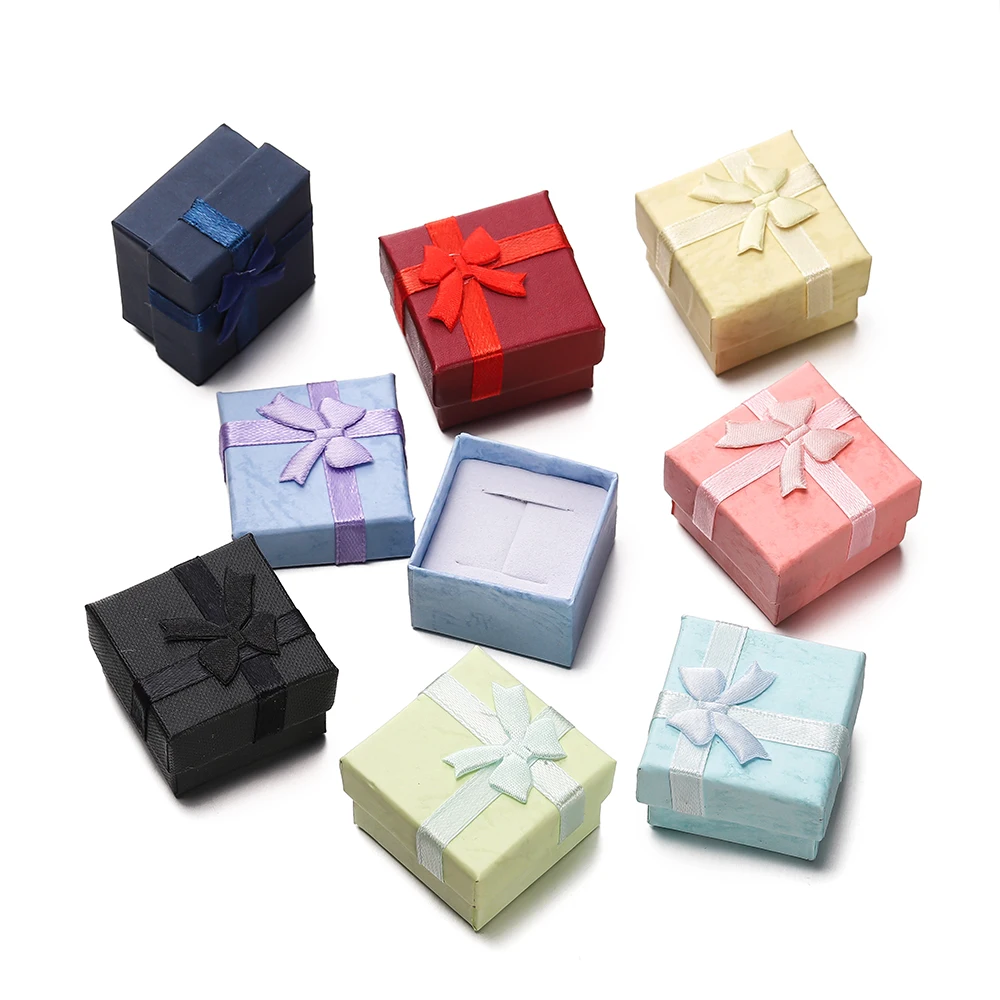 1pc Colored Paper Box Multisize Earrings Ring Necklace Storage Box for Wedding Gift Holder Jewelry Display Storage Box