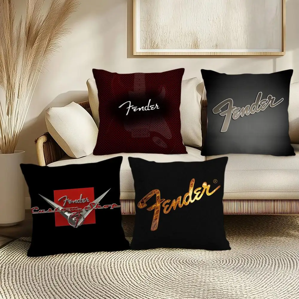 Guitar Cool F-Fender Cushion Cover Soft Plush Throw Pillow C