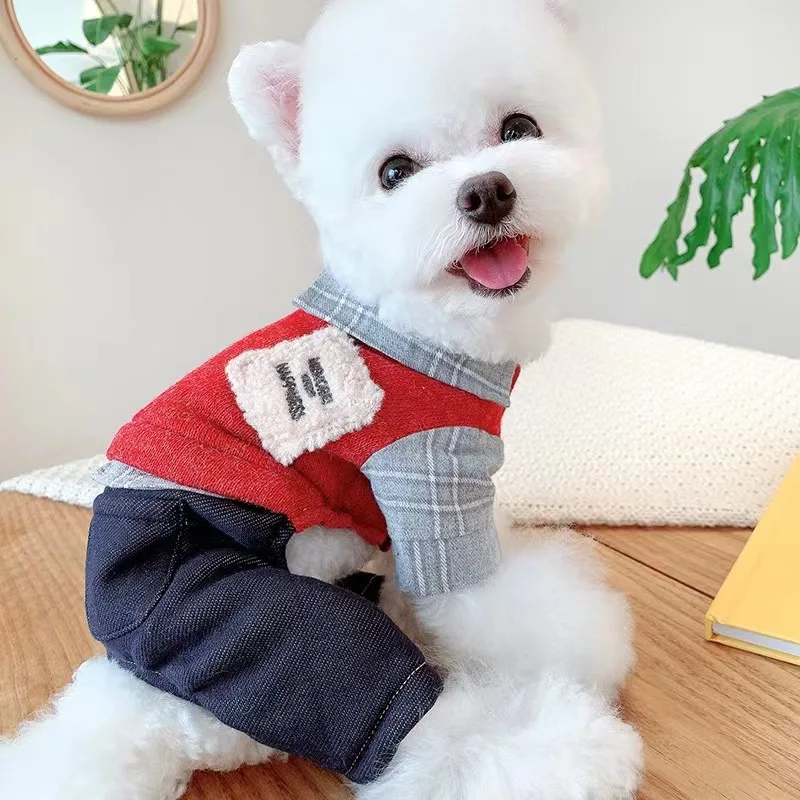 

Зимняя одежда для собак, комбинезон для маленьких домашних животных, теплый утолщенный наряд для щенка для померанского шпица, бишона