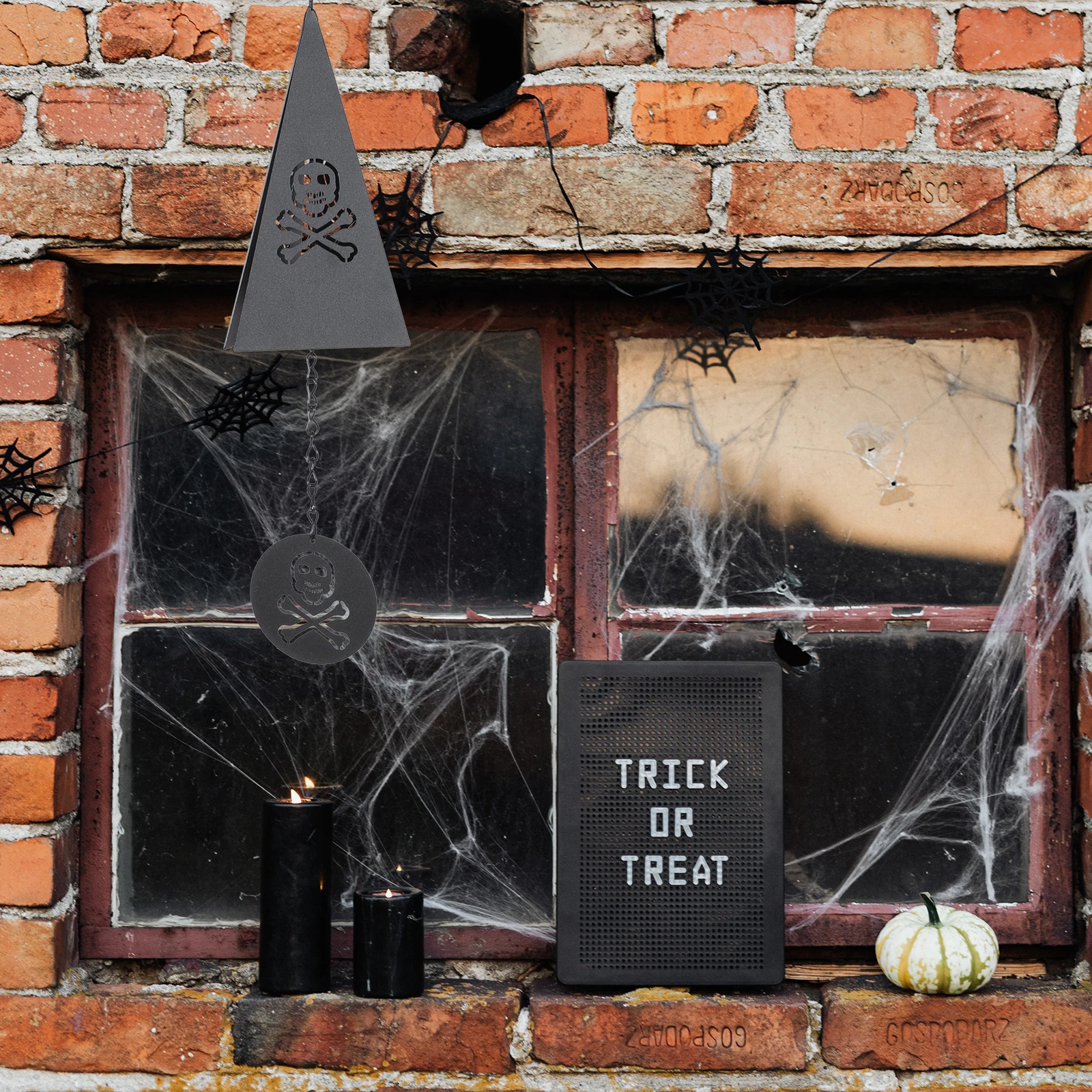 

Halloween Triangle Decorations Set Iron Crafts Wind Chime Head Design Creative nament Party Garden Lawn