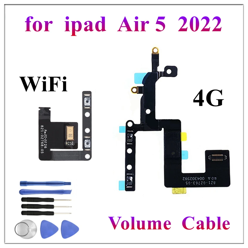 1Pcs Air5 Power Volume ON OFF Button Key Microphone MIC Flex Cable Replacement For iPad Air 5 2022 10.9 Inch Repair Parts