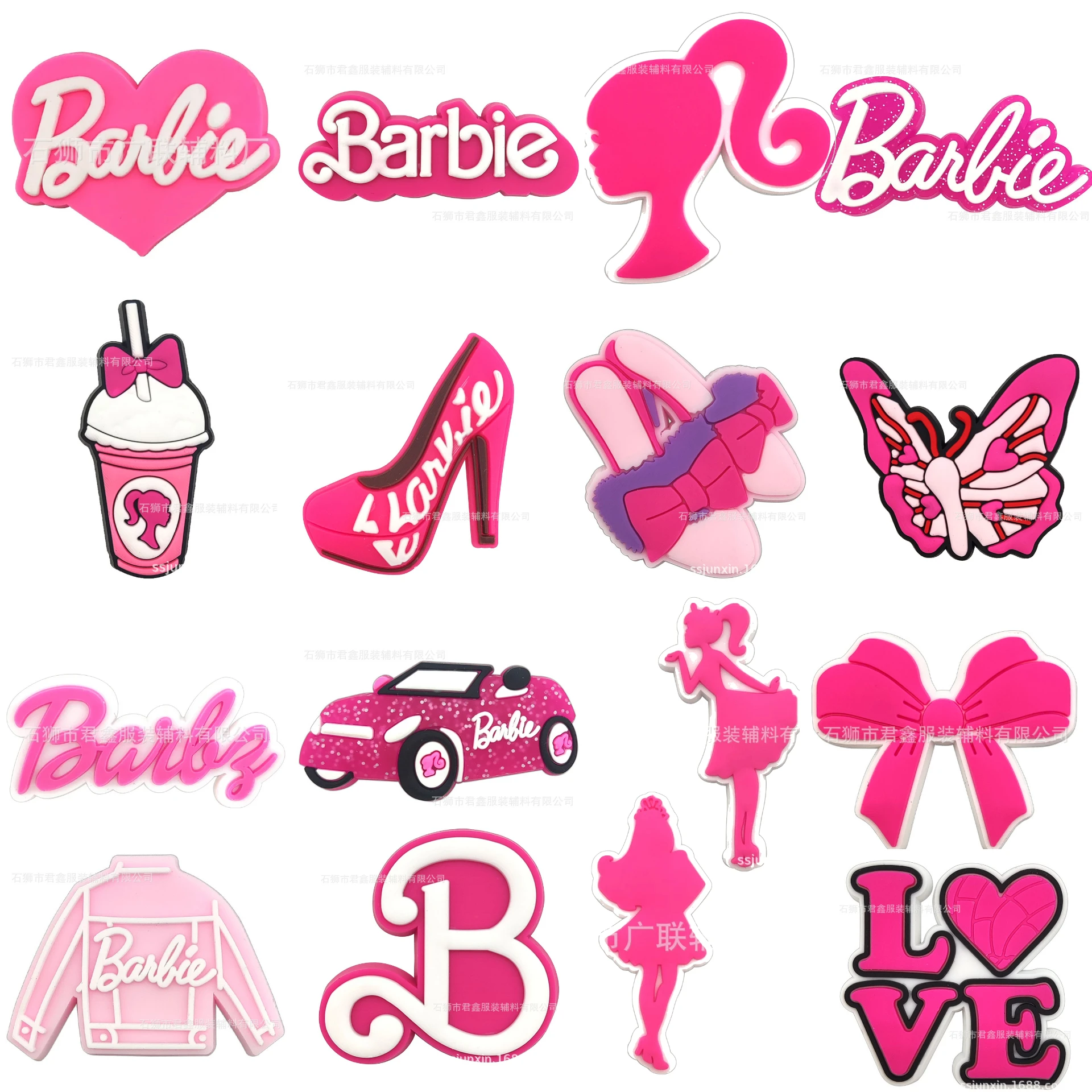 Muñeca Barbie de dibujos animados para niñas, accesorios de dijes para zapatos, sandalias clásicas, decoración de zapatos, regalos para niños, 1