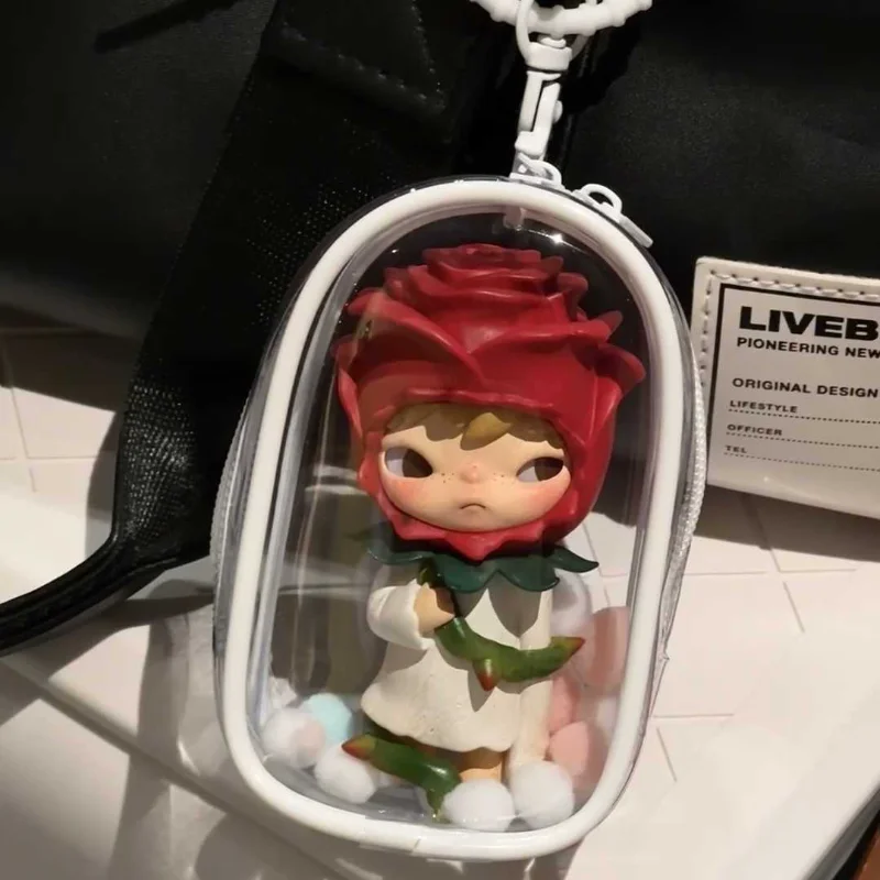 

Cartoon Keychain 15cm Transparent Storage Bag Keyring Toys Fingures Backpack Decoration Pendant Display Kids Gift Action Collect