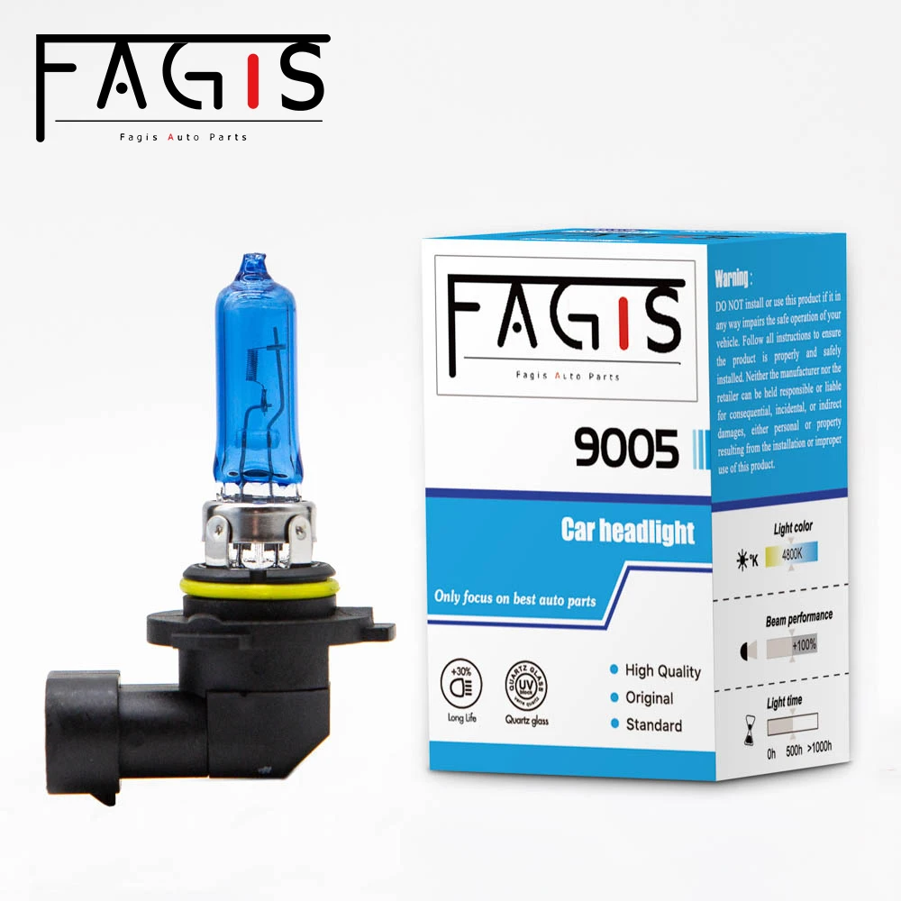 Fagis 2 pièces 9005 Hb3 12V 65W bleu Super blanc 4800K phare automatique antibrouillard lumière de voiture ampoule halogène