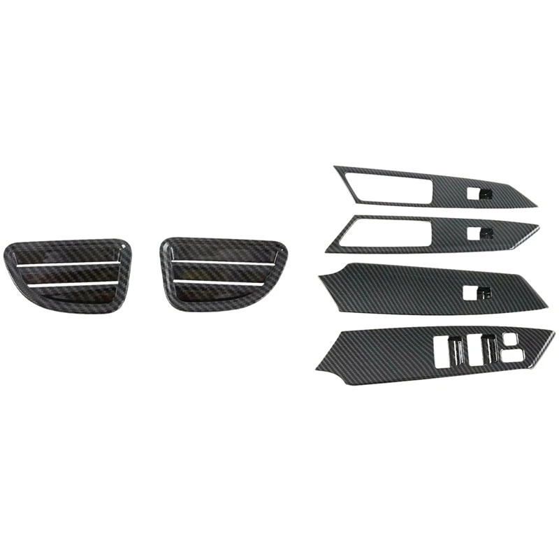 2 Set Car Accessories: 1 Set Car Glass Lift Switch Panel Door Armrest Lift & 1 Set Front Upper Air Vent Outlet Cover