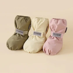 Bottes de neige imperméables en peluche pour enfants, chaussures rembourrées en coton, épaisses et chaudes, petits pieds de bébé, filles et garçons, 0-2 ans, hiver