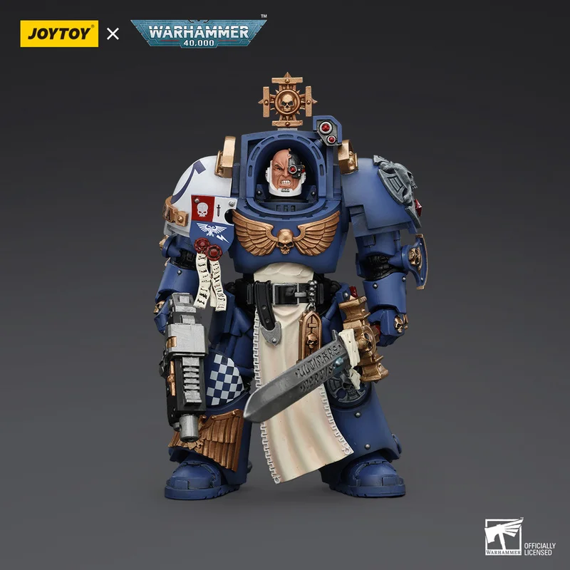 JOYTOY Warhammer 40K 1/18 figurki Ultramarines kapitan w Terminator zbroja Model kolekcja ozdoba zabawki prezenty