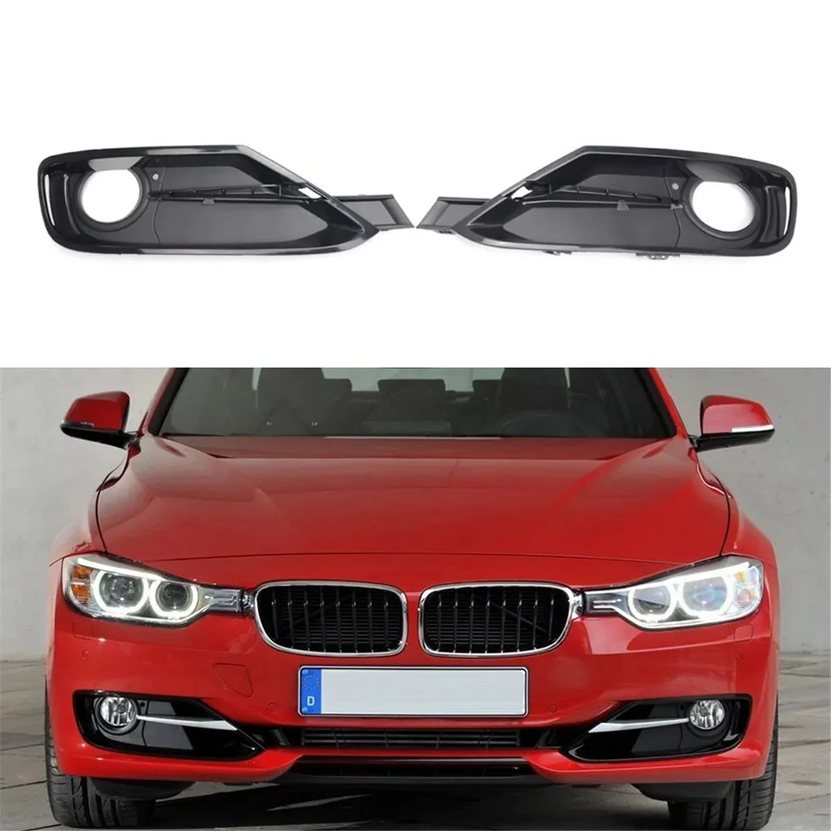 Front Fog Light Bezel Cover Without Decorative Strips for 3 Series F30 F31 2011-2017 Fog Light Grille Trim