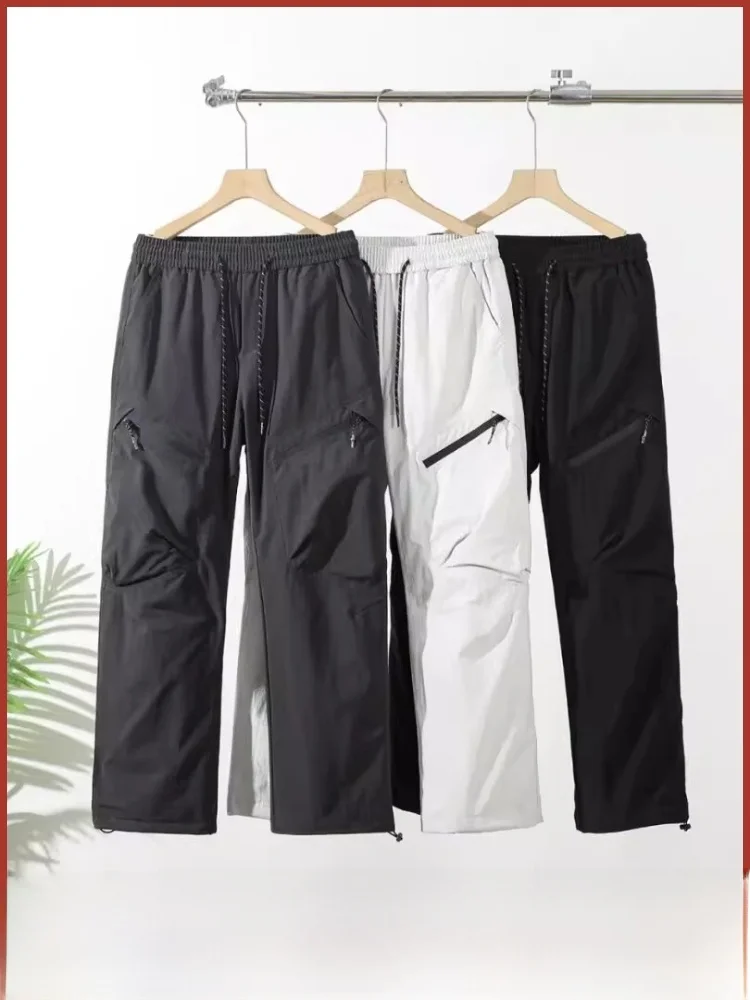 

Водонепроницаемые 90-дюймовые уличные мужские брюки для спецодежды, теплые ветрозащитные универсальные длинные брюки из полиэфирного волокна, повседневные брюки