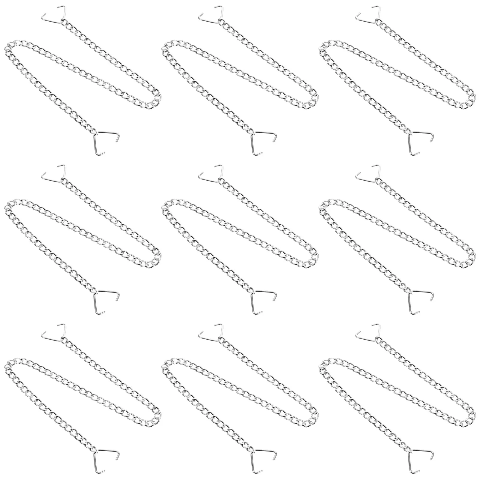 10Pcs Hanging Chains Heavy Duty Iron Ornament Chains Secure Plant Hangers for Garage Signs Tree Tags Flower Pots Bird Feeders