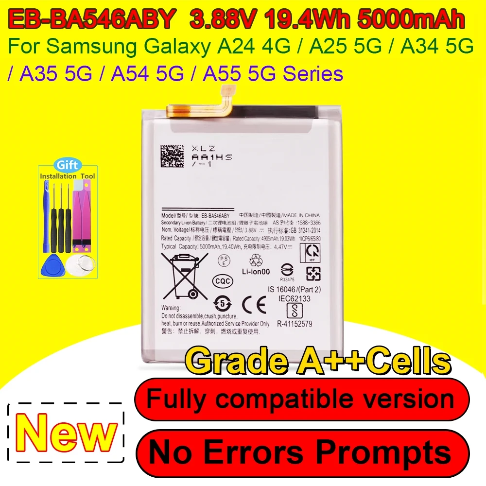 High Quality EB-BA546ABY Phone Battery For Samsung Galaxy A54 5G SM-A546 A34 5G SM-A346 A25 A35 5G Cell Phone Batteria