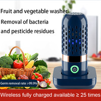 Portable Ultrasonic Fruit Sterilizer Vegetable Washing Machine Capsule Shape Wireless Food Purifier Household Fruit Disinfector