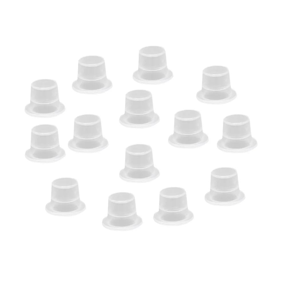 

200Pcs Pigment Cups Clear Disposable Ink Caps for Tattoo Eyebrow Microblading Supplies Professional Makeup Kit Tools