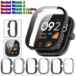 PC Case + Glass Film for Redmi Watch 4 Protective Full Shell Screen Protective Cover Cases for Xiaomi Redmi Watch 3 Active/Lite