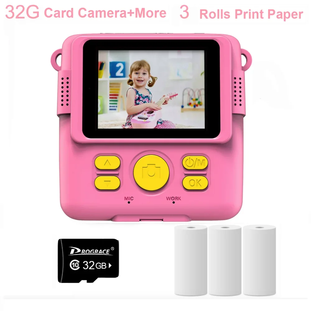 Portable thermal printing camera, mini fashionable children\'s gift, instant shooting, automatic focus, instant printing camera