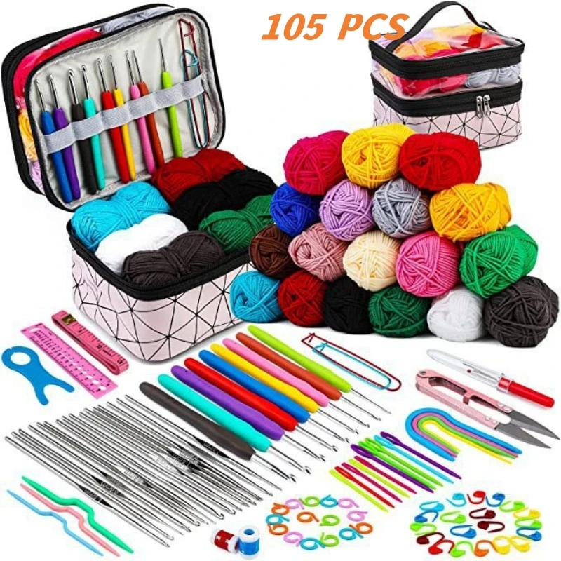 105Pcs Modern Minimalist Weaving Suit Portable Layered Needle Thread Storage Bag Weaving Creative Crafts DIY Weaving Tools