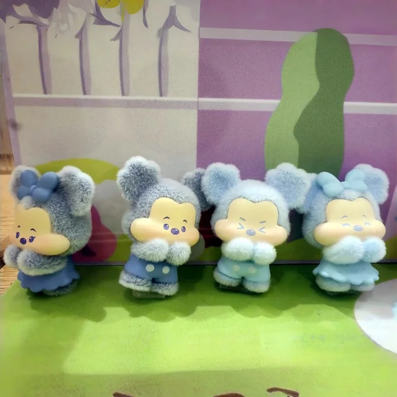 미키 무드 팔레트 시리즈 블라인드 박스 애니메이션 피규어 트렌디 미니 데스크탑 장식품 수집용 장난감 선물 트렌디한 수집가를 위한 선물