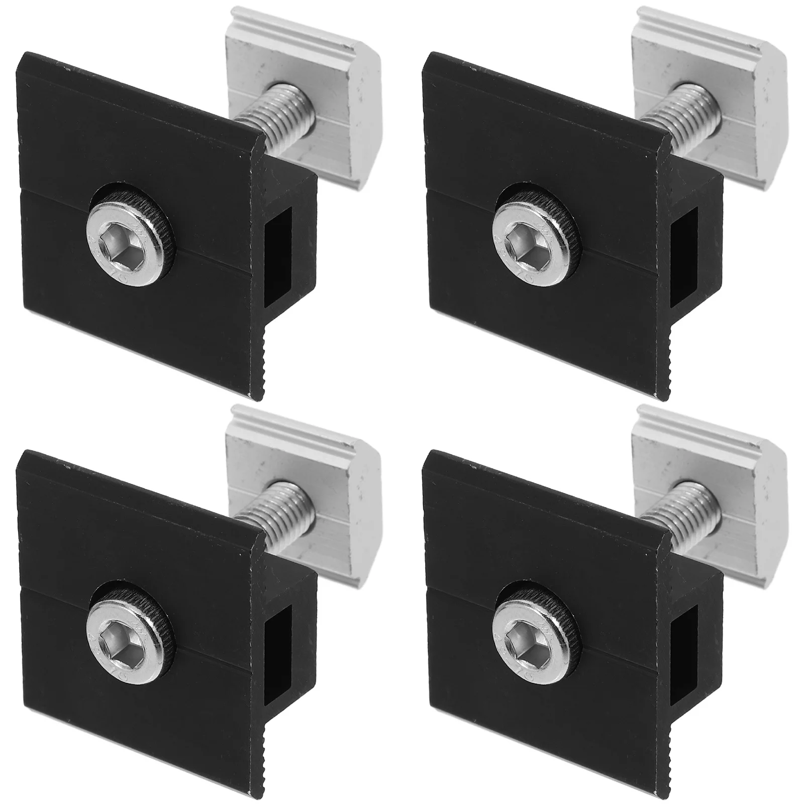 

4Pcs Solar Panel Mid Clamps Aluminum Adjustable Durable Mounting Brackets Secure Roof Mounting Hardware for Solar Panels