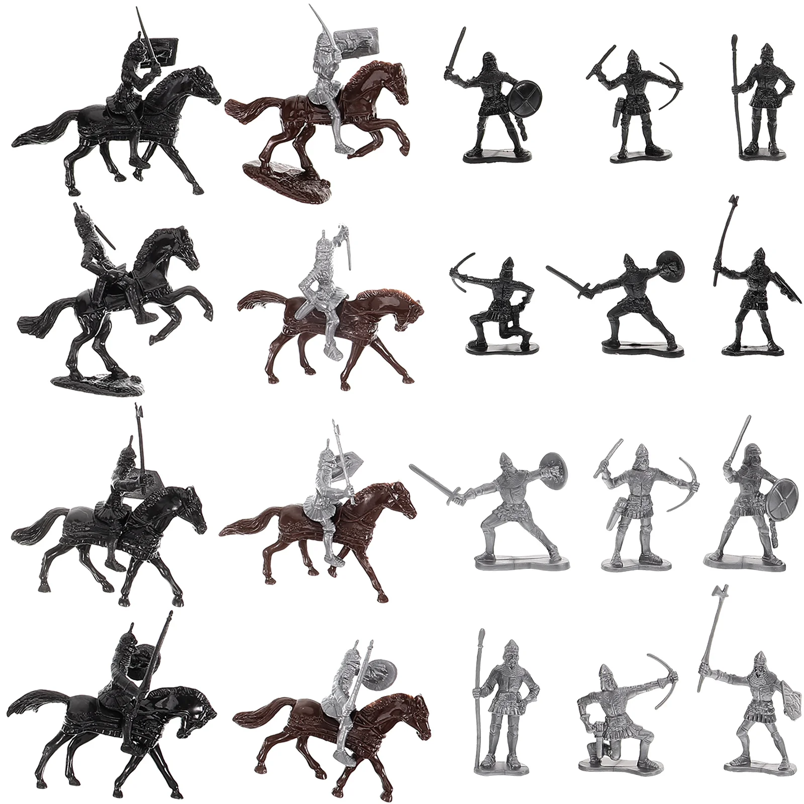 

Miniature Horse Model Toy Medieval Soldiers Toys Plastic Miniatures Knights Tiny People