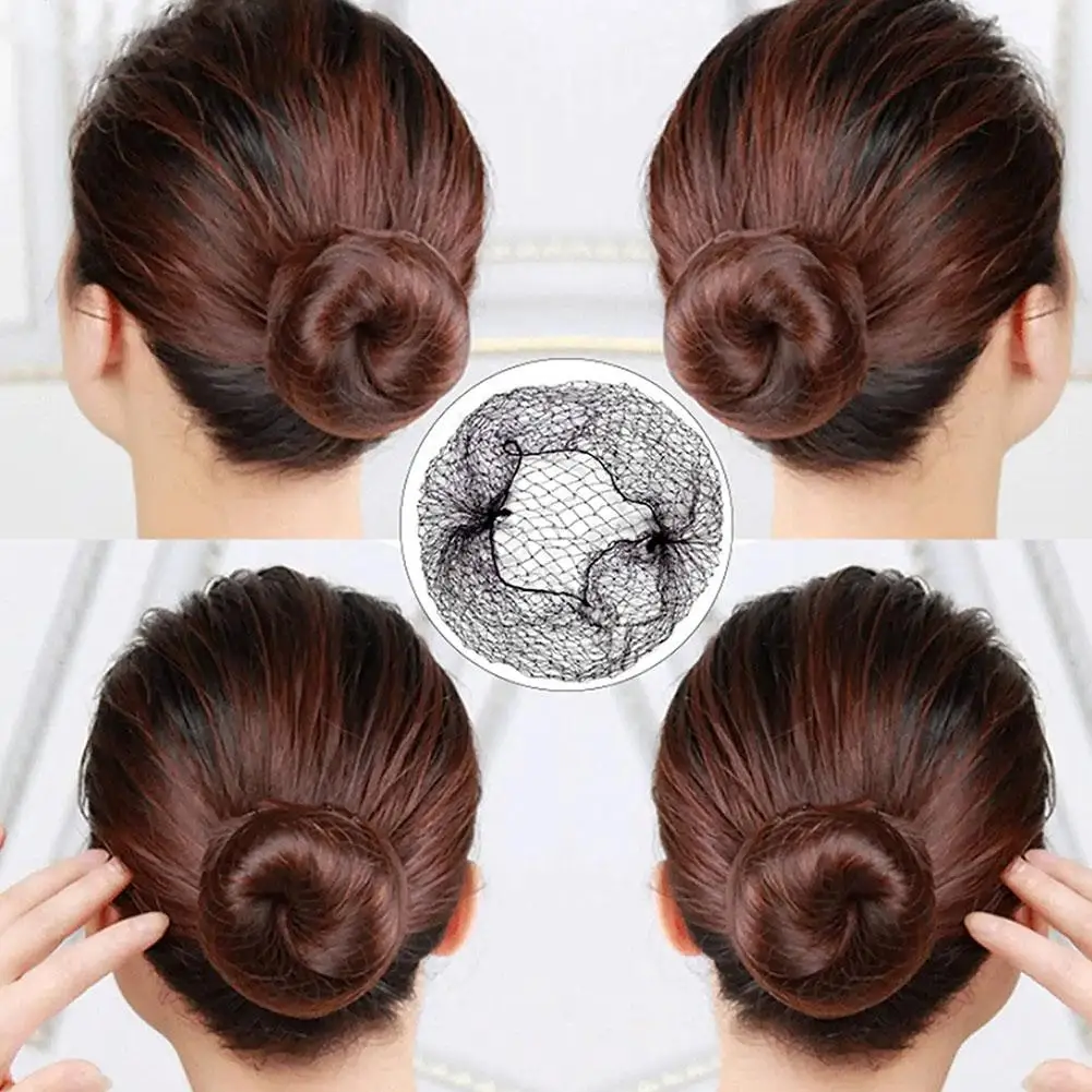

Hair Net 100 Pcs 22 Inches Hair Nets Elasticity Invisible Elastic Mesh For Food Service Ballet Bun Sleeping Flight Attendant